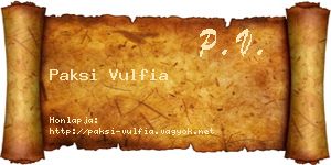 Paksi Vulfia névjegykártya